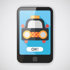 taxi flat icon with long shadow N2