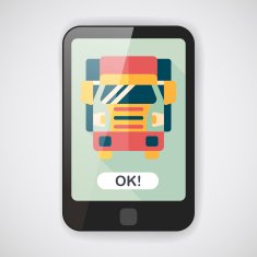 Transportation truck flat icon with long shadow eps10 N12