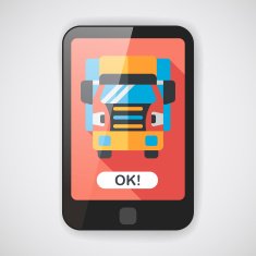 Transportation truck flat icon with long shadow eps10 N14
