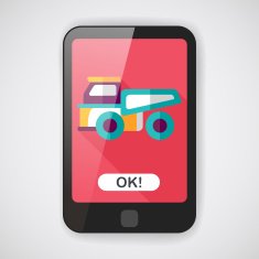 Transportation truck flat icon with long shadow eps10 N17
