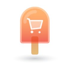 Ice cream icon with a shopping cart