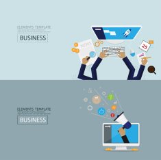 flat style web banner set digital marketing N2