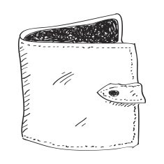 Simple doodle of a wallet