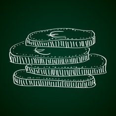 Simple doodle of a pile coins
