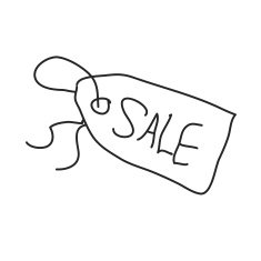 Simple doodle of a sale tag N2