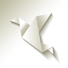 Origami bird LOGO white