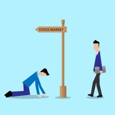 newcomer businessman walking to stock market disregard loss b