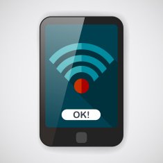 Wireless wifi flat icon with long shadow
