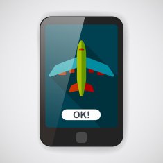 Transportation airplane flat icon with long shadow eps10