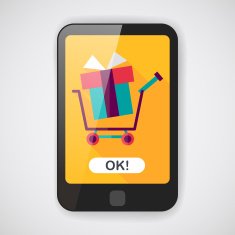 shopping cart flat icon with long shadow N2