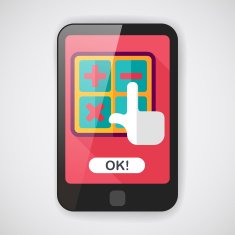 shopping calculator flat icon with long shadow eps10 N2