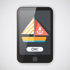 Sailboat flat icon with long shadow N3