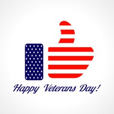 Veterans day flag design logo emblem on white background