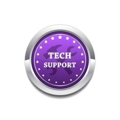 Tech Support Purple Circular Vector Button