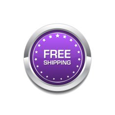 Free Shipping Purple Circular Vector Button