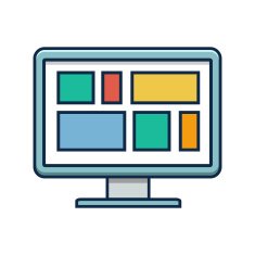 Monitor flat line icon