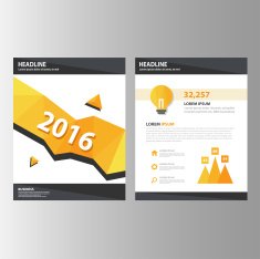 Orange polygon Annual report brochure flyer flat design