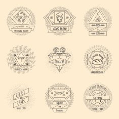 Bakery and pastry hipster vintage logo set