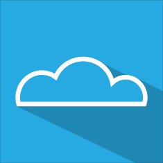 Cloud flat icon with long shadow