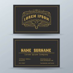 Clean simple linear monogram business card template
