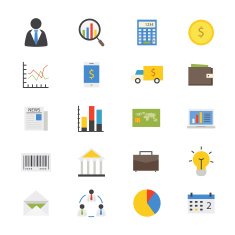 Business and Finance Money Flat Icons color