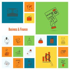 business and finance icon set N38