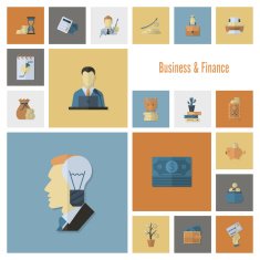 business and finance icon set N47