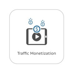 Traffic Monetization Icon Business Concept Flat Design N2