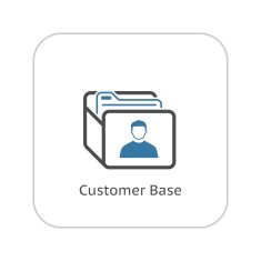 Customer Base Icon Business Concept Flat Design N2