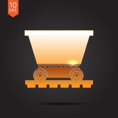 Vetor color flat trolley icon Epsgold0 N2
