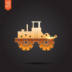 Vector color flat heavy machine icon N9