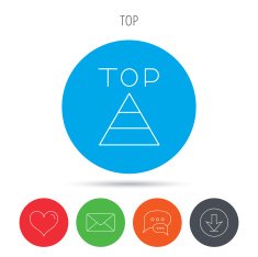 Triangle icon Top or best result sign