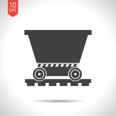 Vetor color flat trolley icon Epsflat black0