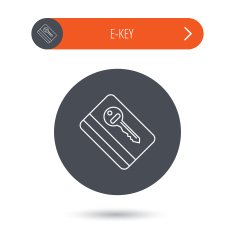 Electronic key icon Hotel room card sign N5