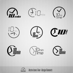 10 minutes vector icons