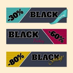 Black friday labels with discounts