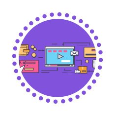 Icon Flat Style Viral Video and Social Marketing