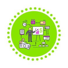 Concept of Financial Analysis Icon Flat