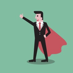 Super Businessman with thumb up business concept vector illust