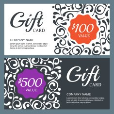 Vector gift voucher card with floral background