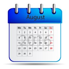 August 2016 calendar