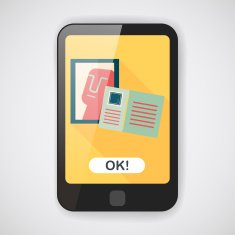Postcard flat icon with long shadow