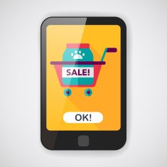 Pet sale shopping flat icon with long shadow eps10 N2