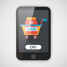 Pet sale shopping flat icon with long shadow eps10 N3