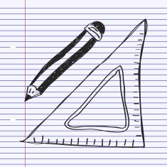 Simple doodle of drawing equipment