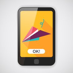 paper airplane flat icon with long shadow N2