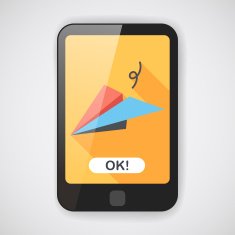 paper airplane flat icon with long shadow N3