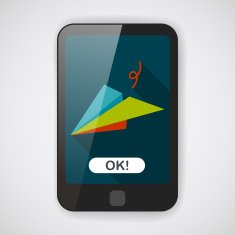 paper airplane flat icon with long shadow N4