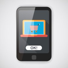 online shopping flat icon with long shadow eps10 N7
