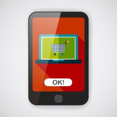 online shopping flat icon with long shadow eps10 N8